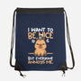 Capy Wants To Be Nice-None-Drawstring-Bag-NemiMakeit