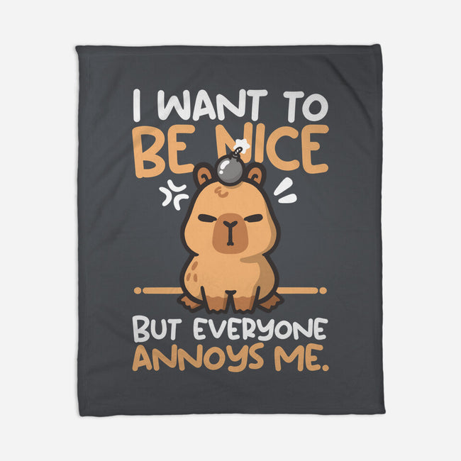 Capy Wants To Be Nice-None-Fleece-Blanket-NemiMakeit