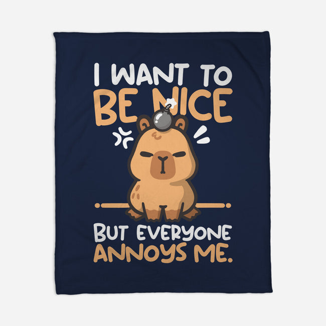 Capy Wants To Be Nice-None-Fleece-Blanket-NemiMakeit