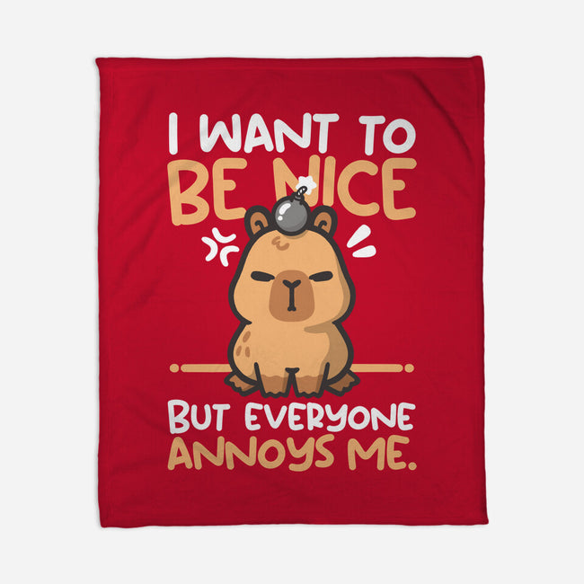 Capy Wants To Be Nice-None-Fleece-Blanket-NemiMakeit
