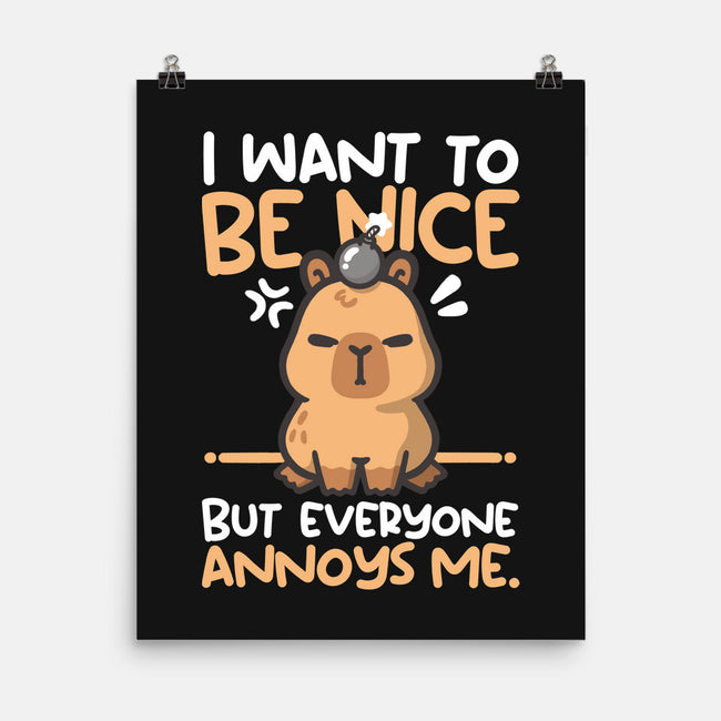 Capy Wants To Be Nice-None-Matte-Poster-NemiMakeit