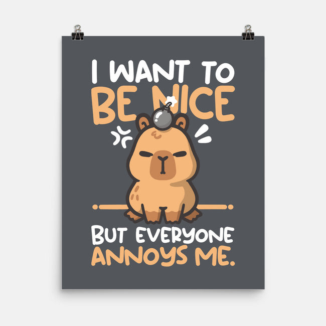 Capy Wants To Be Nice-None-Matte-Poster-NemiMakeit