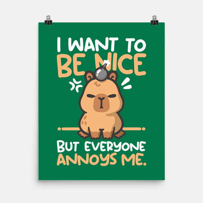 Capy Wants To Be Nice-None-Matte-Poster-NemiMakeit