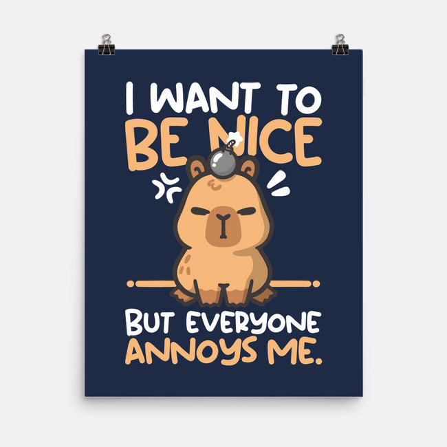 Capy Wants To Be Nice-None-Matte-Poster-NemiMakeit