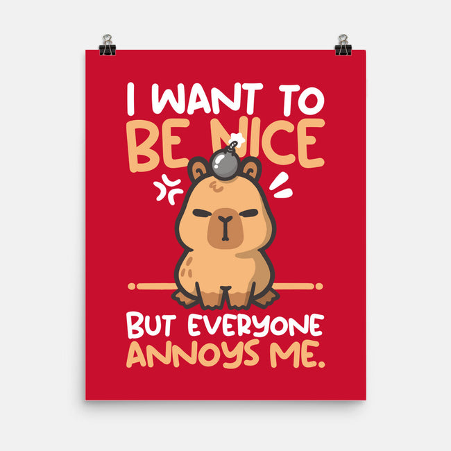 Capy Wants To Be Nice-None-Matte-Poster-NemiMakeit