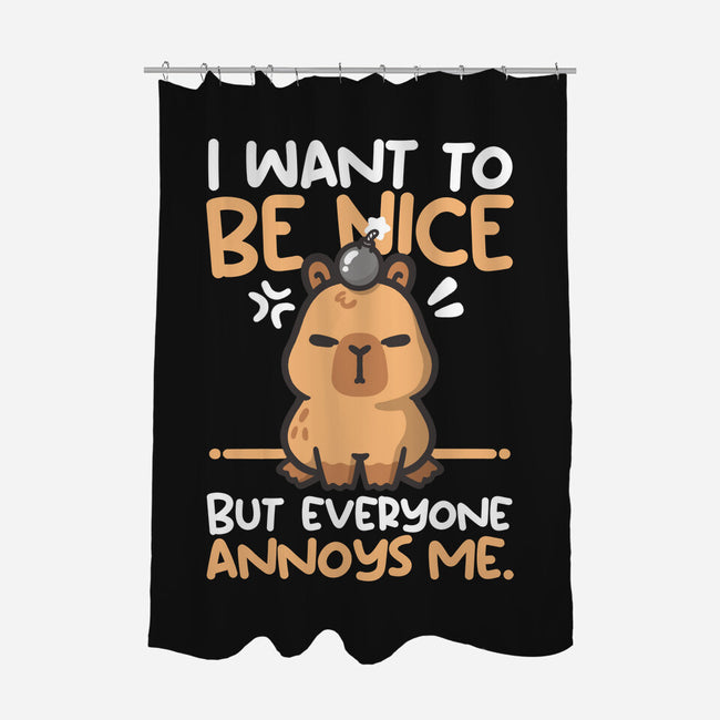 Capy Wants To Be Nice-None-Polyester-Shower Curtain-NemiMakeit