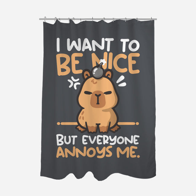 Capy Wants To Be Nice-None-Polyester-Shower Curtain-NemiMakeit