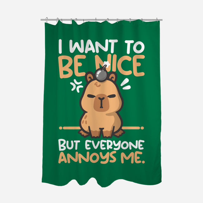 Capy Wants To Be Nice-None-Polyester-Shower Curtain-NemiMakeit