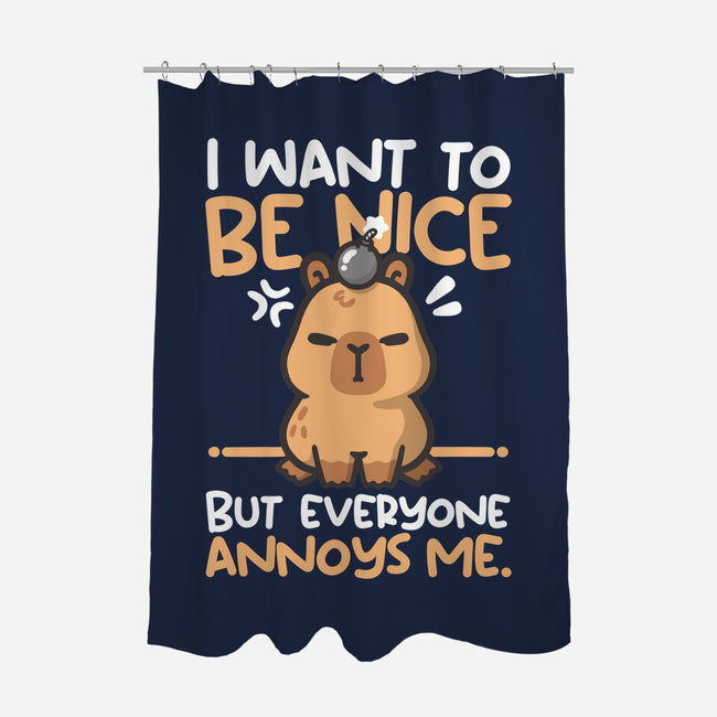 Capy Wants To Be Nice-None-Polyester-Shower Curtain-NemiMakeit