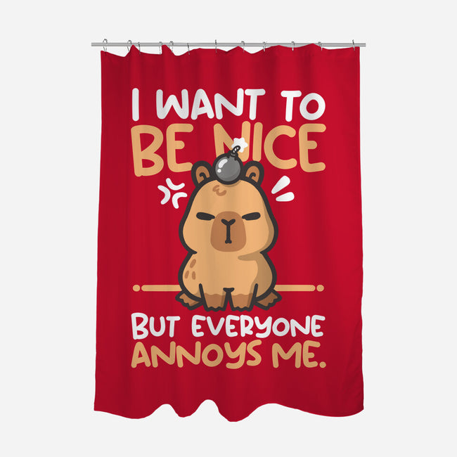 Capy Wants To Be Nice-None-Polyester-Shower Curtain-NemiMakeit