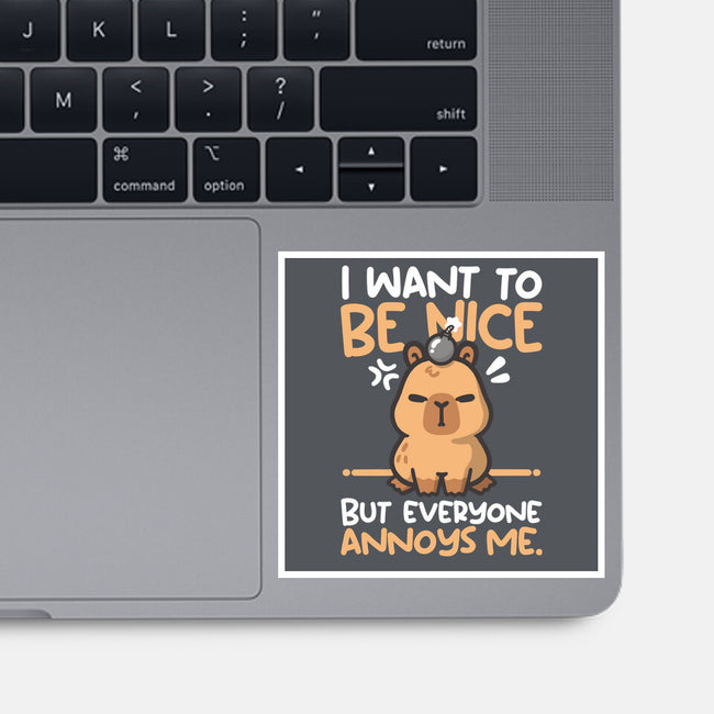 Capy Wants To Be Nice-None-Glossy-Sticker-NemiMakeit
