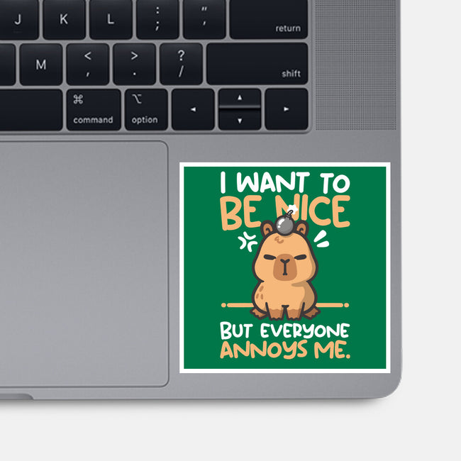 Capy Wants To Be Nice-None-Glossy-Sticker-NemiMakeit