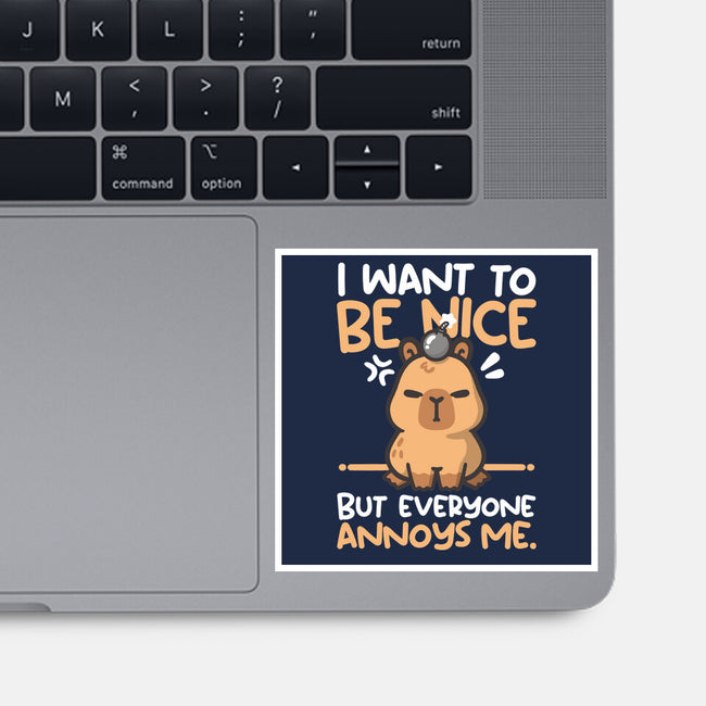 Capy Wants To Be Nice-None-Glossy-Sticker-NemiMakeit
