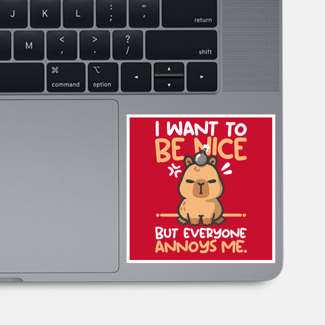 Capy Wants To Be Nice-None-Glossy-Sticker-NemiMakeit