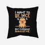 Capy Wants To Be Nice-None-Removable Cover w Insert-Throw Pillow-NemiMakeit