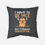 Capy Wants To Be Nice-None-Removable Cover w Insert-Throw Pillow-NemiMakeit