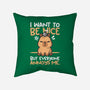 Capy Wants To Be Nice-None-Removable Cover w Insert-Throw Pillow-NemiMakeit