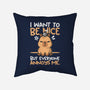 Capy Wants To Be Nice-None-Removable Cover w Insert-Throw Pillow-NemiMakeit