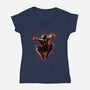 Mister Web-Womens-V-Neck-Tee-kharmazero