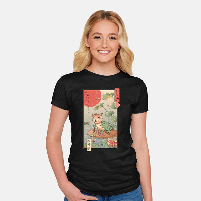 Cat Frog-Womens-Fitted-Tee-vp021