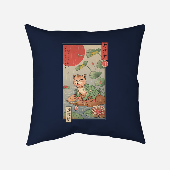 Cat Frog-None-Removable Cover w Insert-Throw Pillow-vp021