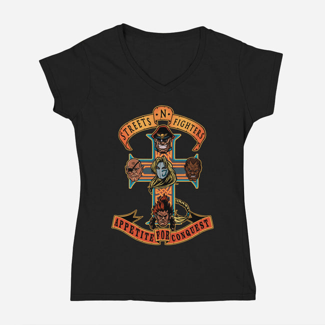 Streets N Fighters-Womens-V-Neck-Tee-AndreusD