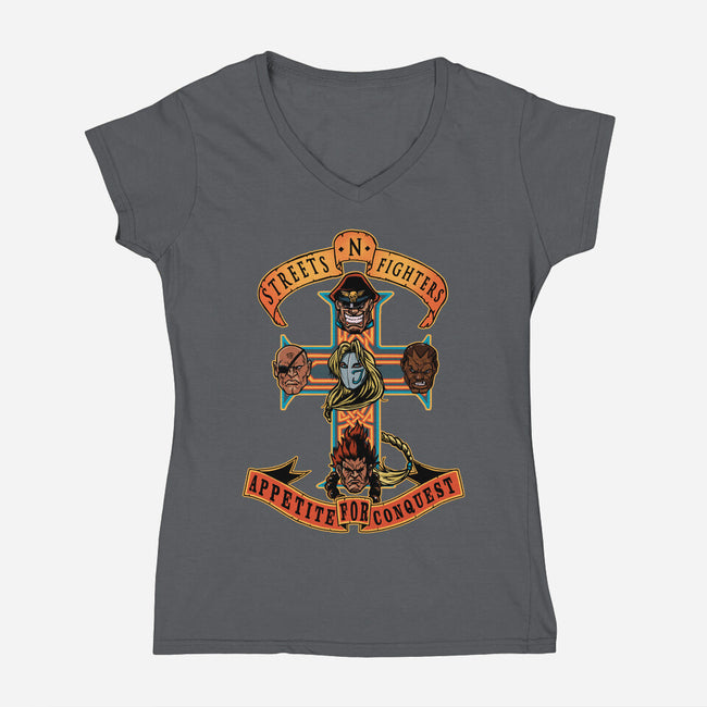 Streets N Fighters-Womens-V-Neck-Tee-AndreusD