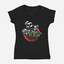 Spooky Duo-Womens-V-Neck-Tee-glitchygorilla