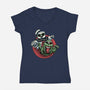 Spooky Duo-Womens-V-Neck-Tee-glitchygorilla