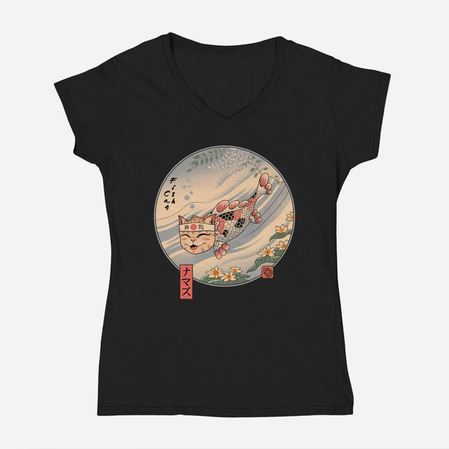 Catfish-Womens-V-Neck-Tee-vp021