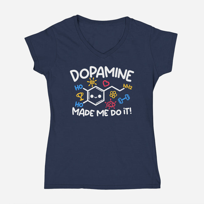 Dopamine Made Me Do It-Womens-V-Neck-Tee-NemiMakeit
