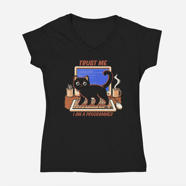 I Am A Programmer-Womens-V-Neck-Tee-Popnotic