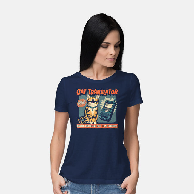 Cat Translator-Womens-Basic-Tee-Popnotic