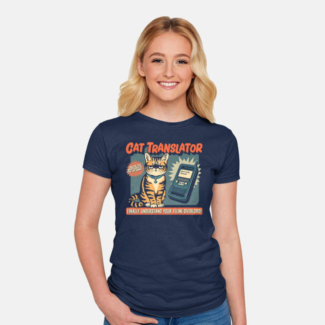 Cat Translator-Womens-Fitted-Tee-Popnotic