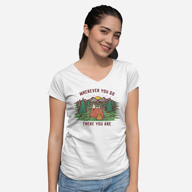 There You Are-Womens-V-Neck-Tee-kg07