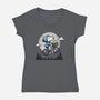 Fly To The Moon-Womens-V-Neck-Tee-Xentee