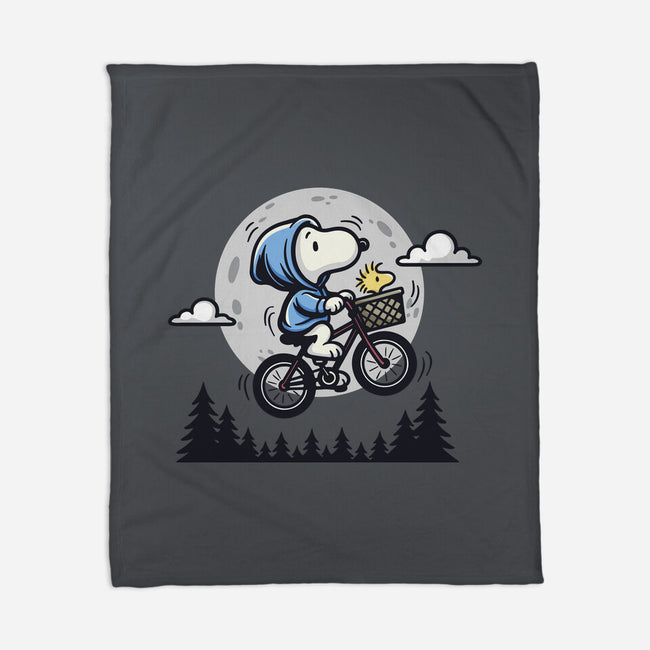 Fly To The Moon-None-Fleece-Blanket-Xentee