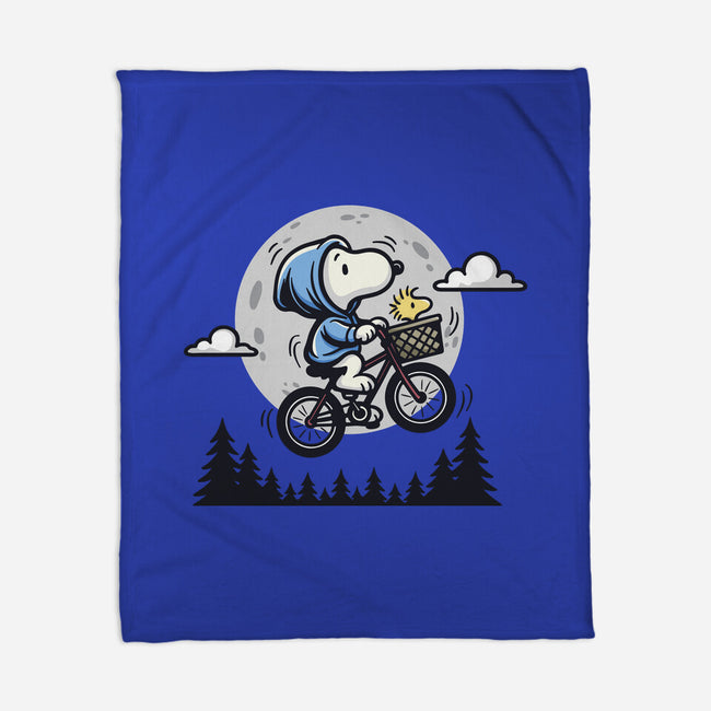 Fly To The Moon-None-Fleece-Blanket-Xentee