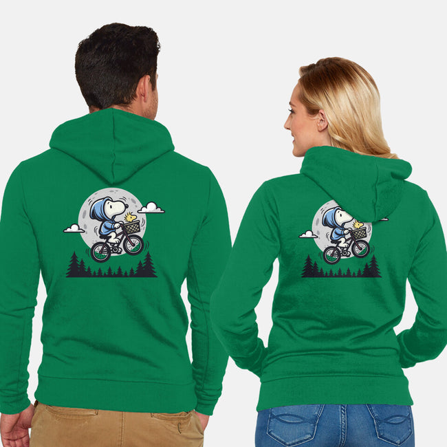 Fly To The Moon-Unisex-Zip-Up-Sweatshirt-Xentee