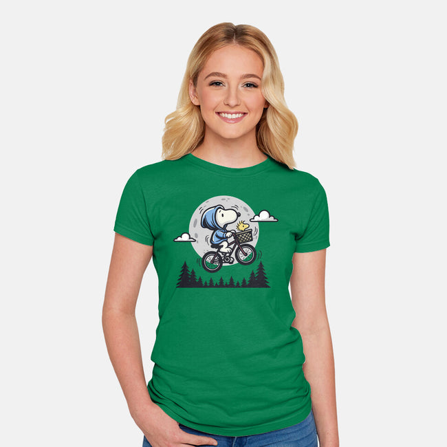 Fly To The Moon-Womens-Fitted-Tee-Xentee