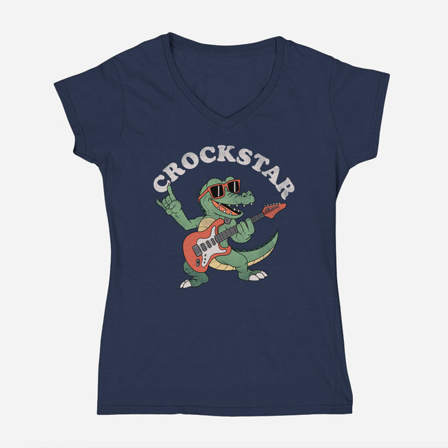 Crockstar-Womens-V-Neck-Tee-dandingeroz
