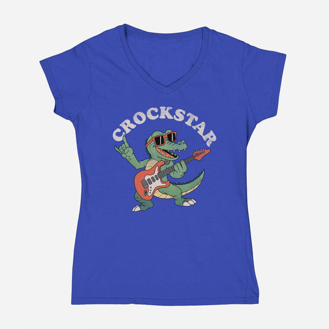 Crockstar-Womens-V-Neck-Tee-dandingeroz