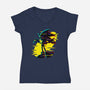 Hedgehog Glitch-Womens-V-Neck-Tee-rmatix