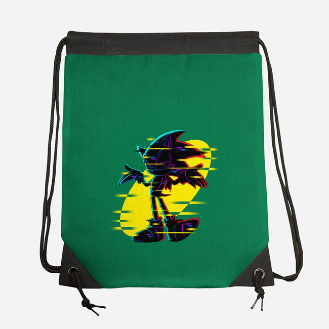 Hedgehog Glitch-None-Drawstring-Bag-rmatix