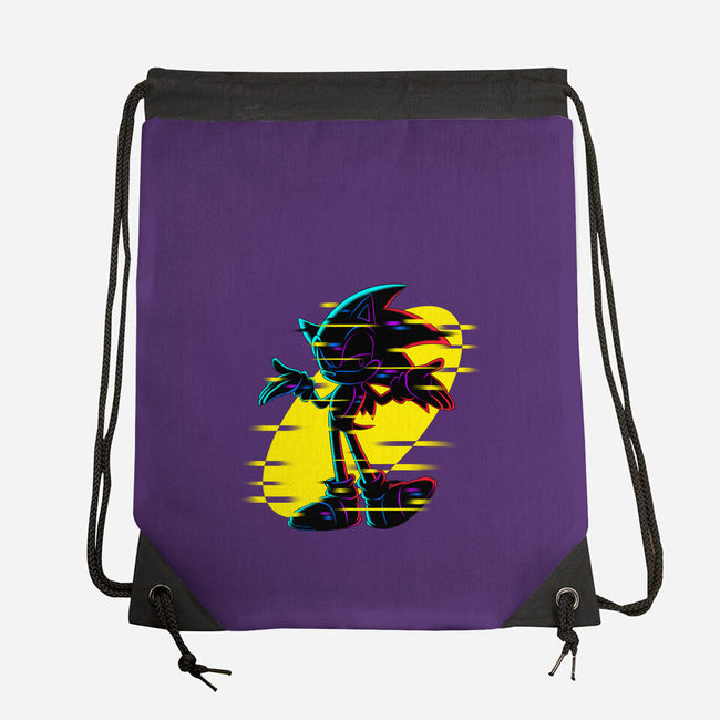 Hedgehog Glitch-None-Drawstring-Bag-rmatix
