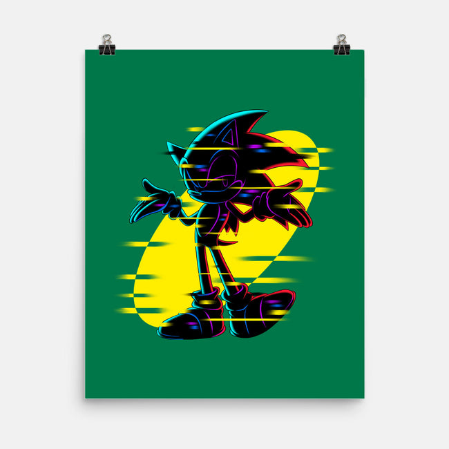 Hedgehog Glitch-None-Matte-Poster-rmatix
