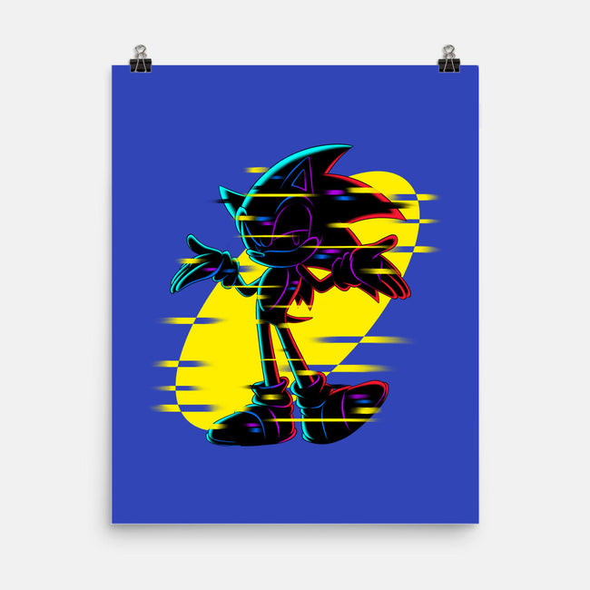 Hedgehog Glitch-None-Matte-Poster-rmatix