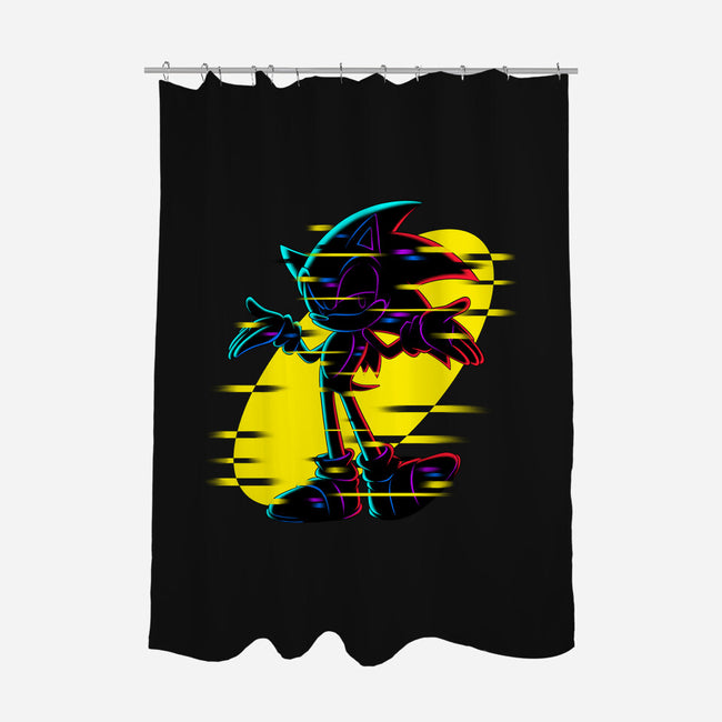 Hedgehog Glitch-None-Polyester-Shower Curtain-rmatix