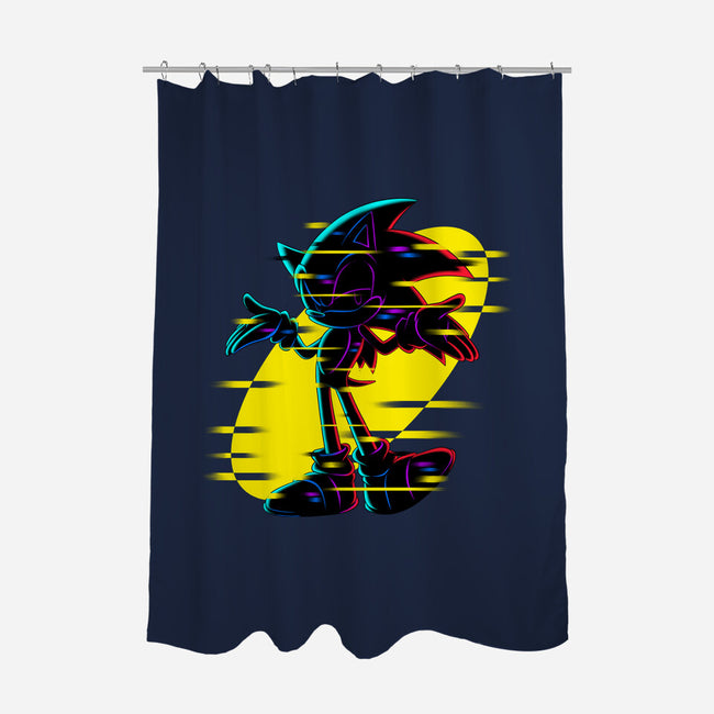 Hedgehog Glitch-None-Polyester-Shower Curtain-rmatix