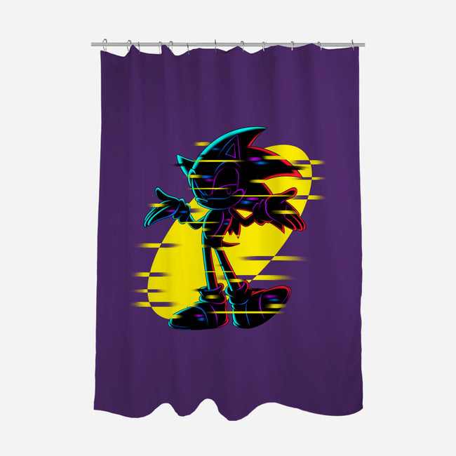 Hedgehog Glitch-None-Polyester-Shower Curtain-rmatix